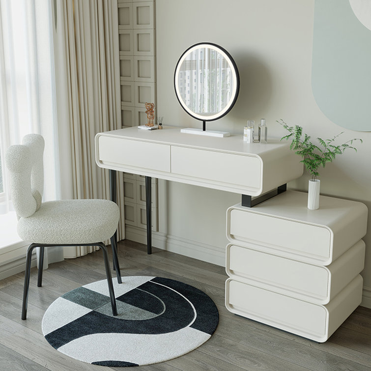 Orren Ellis Makeup Vanity with Light mirror,5 drawers Wayfair